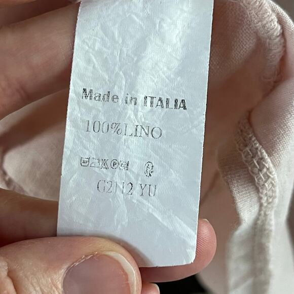 New Collection Women's 100% Linen Light Pink Jacket Size L - Picture 9 of 9